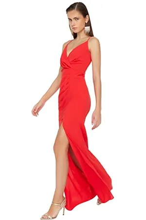 Trendyol FeMan Maxi Shift Regular fit Woven Evening Dress