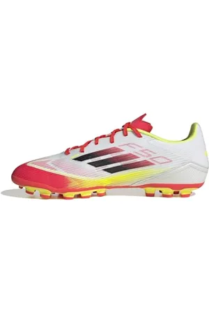 adidas Unisex F50 League Football Boots Artificial Ground, Cloud White/Core Black/Solar Yellow, 5 UK
