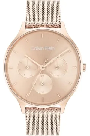 Calvin Klein Analogue Multifunction Quartz Watch for Women with Stainless Steel Mesh Bracelet