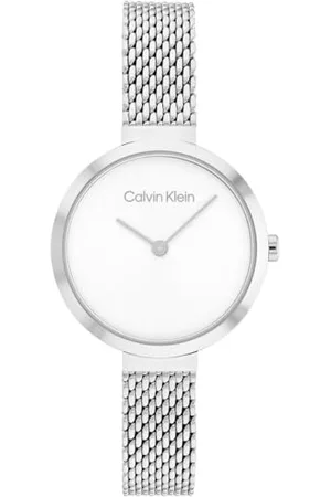Calvin Klein Analogue Quartz Watch for Women with Silver Stainless Steel mesh Bracelet - 25200082