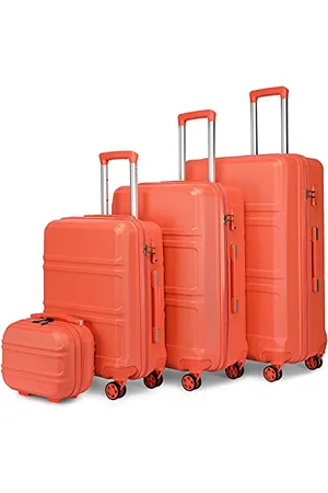 Kono Travel Luggage Set of 4 Piece Lightweight ABS Hard Shell Trolley Case with 4 Spinner Wheels and TSA Lock 20" 24" 28" Suitcase + 12" Beauty Case