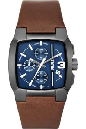 Diesel Men Analog Quartz Watch with Leather Strap DZ4641