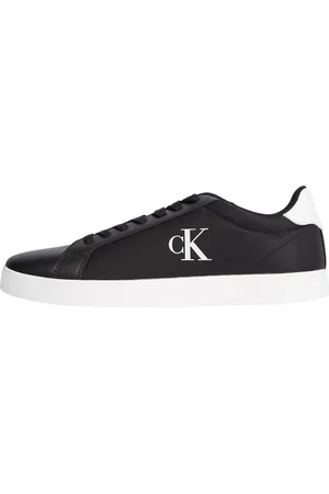 Calvin Klein Men’s Cupsole Trainers with Logo, Black (Ck Black/Bright White), 9