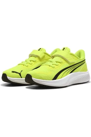 PUMA Pounce LITE AC+ PS Sneaker, Yellow Alert Black White, 13.5 UK Child