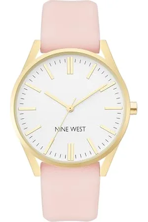 Nine West Women Analog Japanese Quartz Watch with Faux Leather Strap NW/1994WTPK