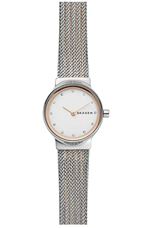 Skagen Watch for Women Freja Lille, Two Hand Movement, 26 mm Silver Stainless Steel Case with a Stainless Steel Mesh Strap, SKW2699