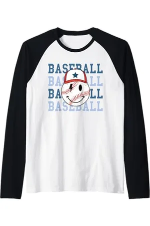 Cute 80s Smile Happy Tee Retro Baseball Happy Face with Cap Cool Baseball Art Kids Raglan Baseball Tee
