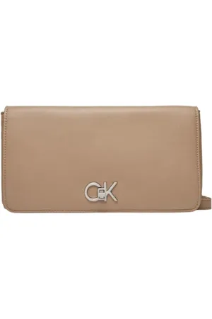 Calvin Klein Women RE-LOCK DOUBLE GUSETTE Crossovers, Silver Mink