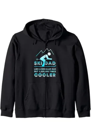 Fire Fit Designs Ski Dad Shirt Funny Ski Shirts for Men Skiing Ski Dad Zip Hoodie