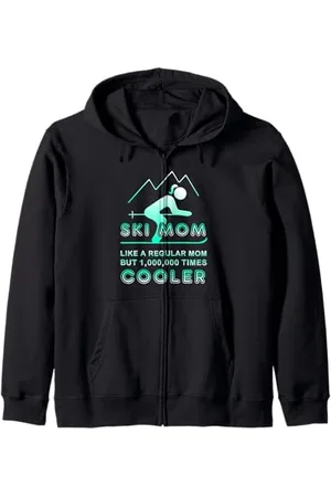 Fire Fit Designs Ski Mom Shirt Funny Ski Shirts for Women Ski Merch Skiing Zip Hoodie
