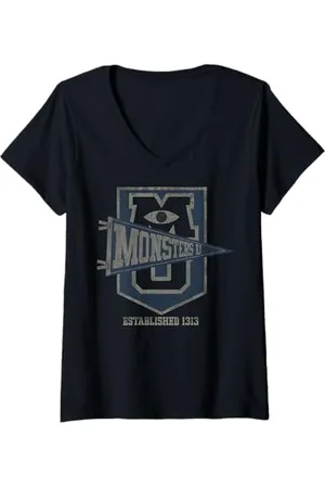 Disney Womens Pixar Monsters University Monsters Pendant V-Neck T-Shirt