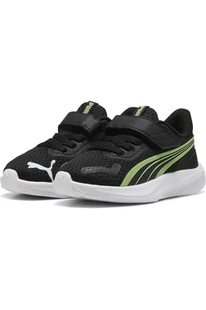 PUMA Unisex Baby Pounce AC+ INF Sneaker, Black-Spring Fern White, 6 UK Child