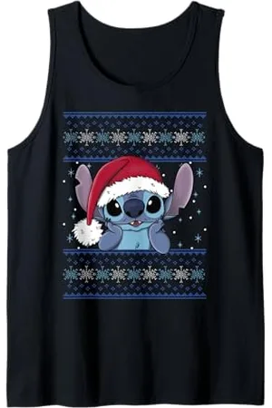 Disney Lilo & Stitch Santa Hat Stitch Ugly Sweater Style Tank Top