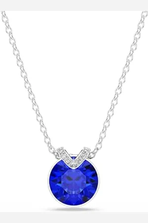 Swarovski Bella V Pendant Necklace, and Clear Round-Cut Crystals in a Rhodium-Finished Setting, Part of the Bella Collection