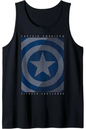Marvel Captain America Fitness Challenge Line Art Tank Top