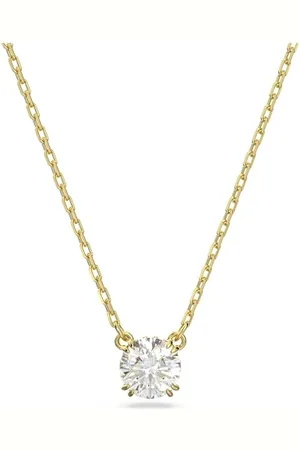 Swarovski Constella pendant, Round cut, White, Gold-tone plated
