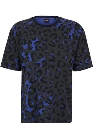 HUGO BOSS Mens Te Leopard Leopard-Print T-Shirt in Cotton Jersey