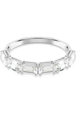 Swarovski Millenia Bangle Bracelet, Clear Octagon-Cut Crystals in a Rhodium-Finished Setting, Size M, Part of the Millenia Collection
