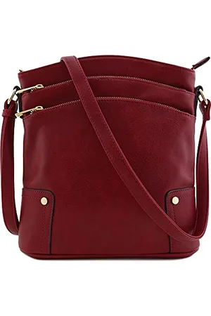 Alyssa Triple Zip Pocket Large Crossbody Bag, , One Size