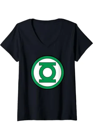 Green Lantern Womens Large Logo V-Neck T-Shirt