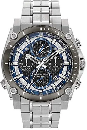 BULOVA Mens Chronograph Quartz Watch with Stainless Steel Strap 98B316