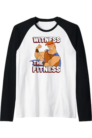 Disney Hercules Witness The Fitness Raglan Baseball Tee