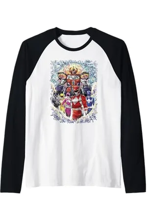 Power Rangers Starry Night Style Painting Raglan Baseball Tee