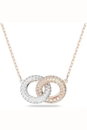 Swarovski Stone Necklace, Circle, , Rose Gold-Tone Plated