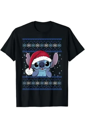 Disney Lilo & Stitch Santa Hat Stitch Ugly Sweater Style T-Shirt