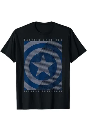 Marvel Captain America Fitness Challenge Line Art T-Shirt