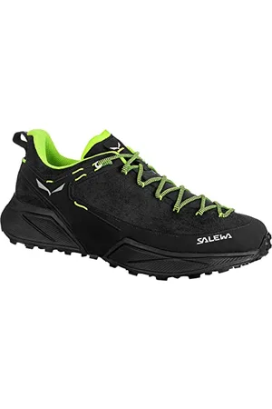 Salewa MS Dropline Leder Trail Running Shoes, Black/Pale Frog, 10.5 UK