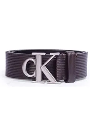 Calvin Klein Men Belt Round Mono 3.5 cm Leather, Brown , 110