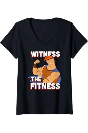 Disney Womens Hercules Witness The Fitness V-Neck T-Shirt