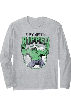 Marvel Hulk Busy Gettin Ripped Workout Long Sleeve T-Shirt