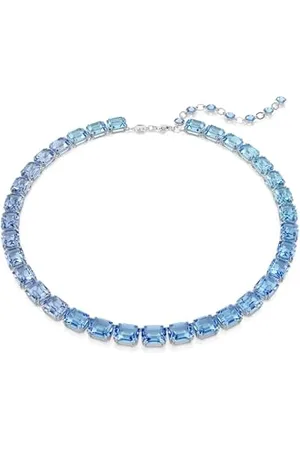 Swarovski Millenia Tennis Necklace, Octagon-Cut Crystals in a Rhodium-Finished Setting, Part of the Millenia Collection
