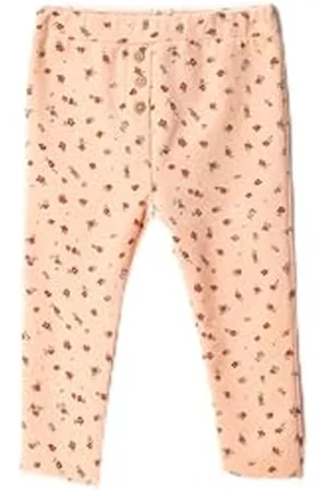 Koton Floral Printed Leggings Button Detail Elastic Waistband Leggings