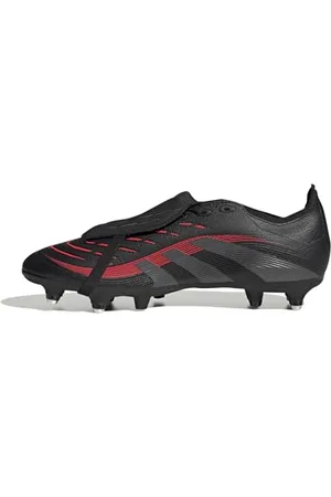 adidas Unisex Predator League FOLD-Over Tongue Soft Ground Football Boots, Core Black/Grey Four/Lucid Red, 11 UK