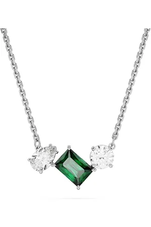 Swarovski Mesmera Pendant Necklace, White and Crystals in Mixed Cuts, Rhodium Plated Setting, from the Mesmera Collection
