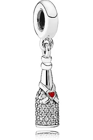 PANDORA Passions Sparkling wine dangle with clear cubic zirconia and red enamel