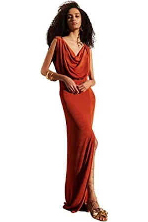 Trendyol FeMan Shift Fitted Knit Evening Dress, ,42