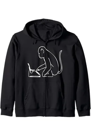 Be Good Boutique Monkey Typewriter T-Shirt Infinity William Shakespeare Tee Zip Hoodie
