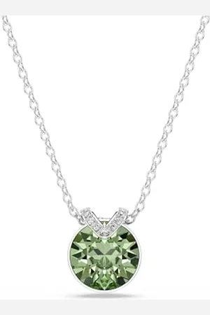 Swarovski Bella V Pendant Necklace, and Clear Round-Cut Crystals in a Rhodium-Finished Setting, Part of the Bella Collection
