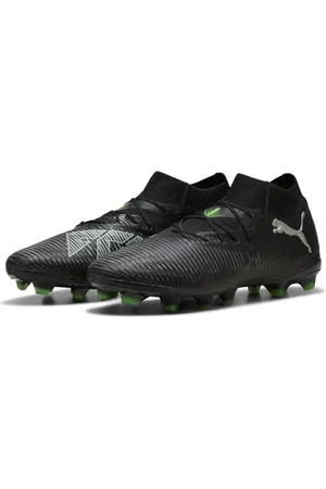 PUMA Unisex Future 8 PRO FG/AG Soccer Shoe, Black Silver-Fluo Green, 6 UK