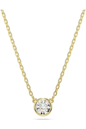 Swarovski Imber pendant, Round cut, White, Gold-tone plated