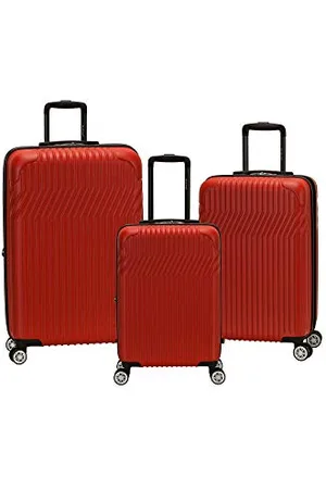 Rockland Pista 3 Piece Abs Non-Expandable Luggage Set