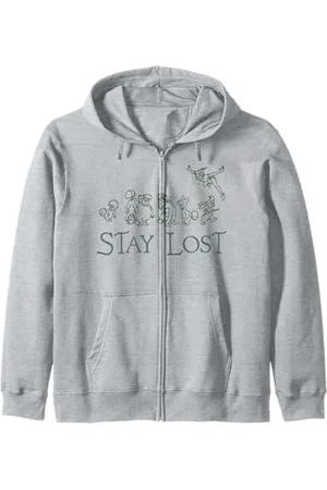 Disney Peter Pan Lost Boys Stay Lost Green Outline Zip Hoodie