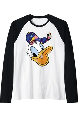 Disney Donald Duck Head Portrait Abstract Hat Raglan Baseball Tee