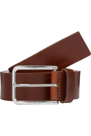 Calvin Klein Men Belt Warmth Oiled Grain 3.5 cm Leather, (Dark Tan), 37.4 inches