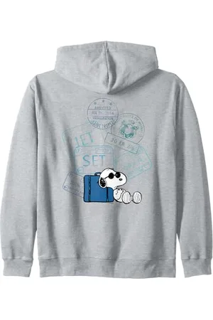 Peanuts Snoopy Travel Stamps Zip Hoodie