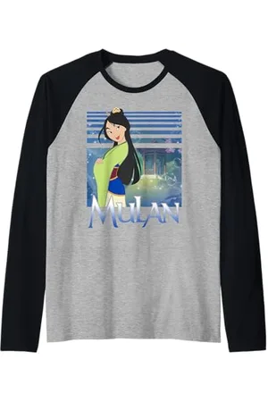Disney Mulan Green Dress Sparkles Raglan Baseball Tee